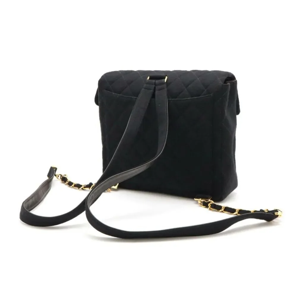 Chanel Matelasse Chain Backpack Cotton Jersey Leather